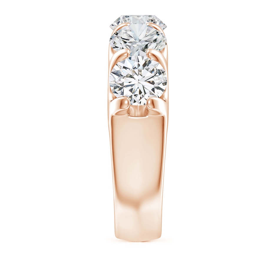 6.4mm HSI2 Shared Prong Set Half Eternity Diamond Wedding Band in Rose Gold side 299