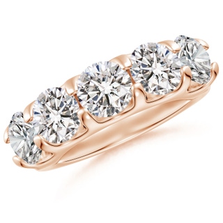 6.4mm IJI1I2 Shared Prong Set Half Eternity Diamond Wedding Band in 9K Rose Gold