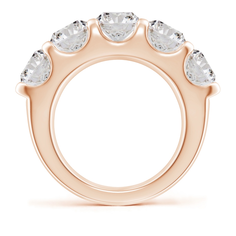 6.4mm IJI1I2 Shared Prong Set Half Eternity Diamond Wedding Band in Rose Gold side 199
