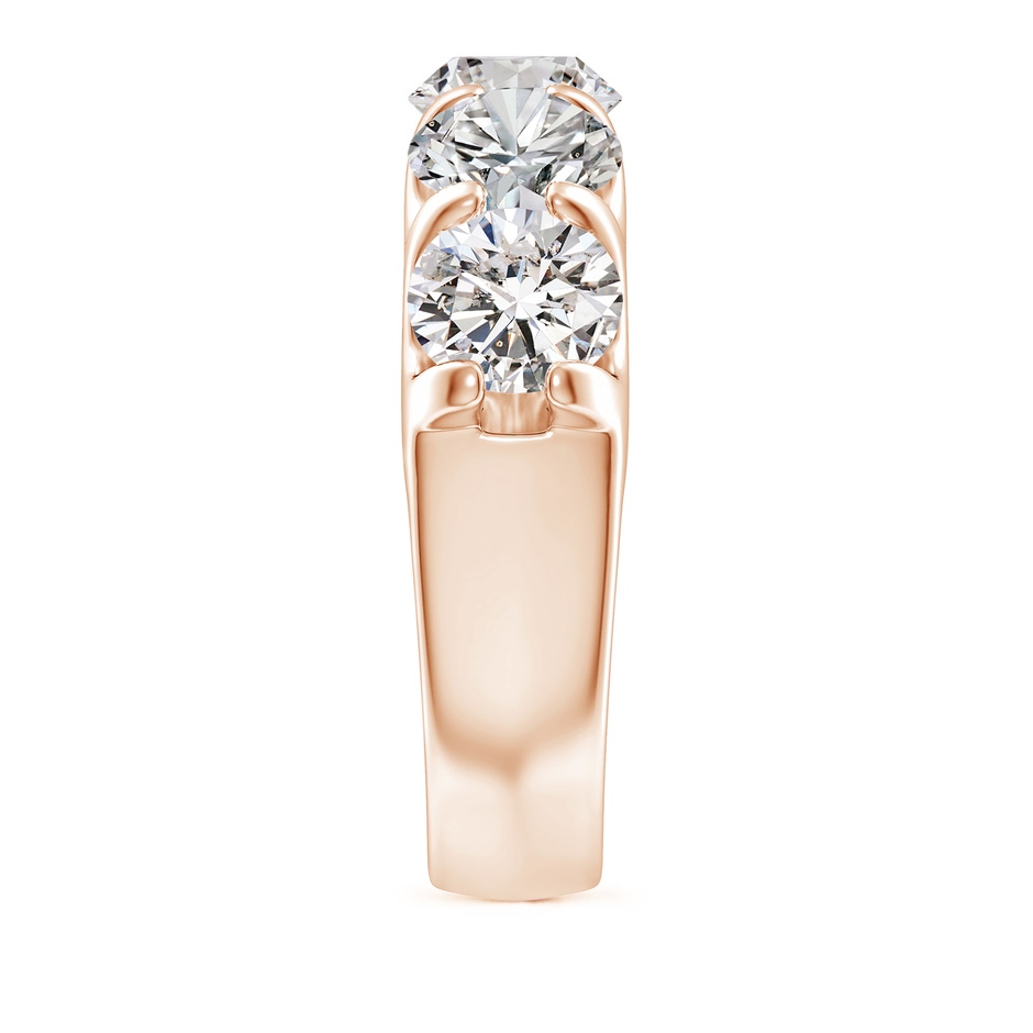 6.4mm IJI1I2 Shared Prong Set Half Eternity Diamond Wedding Band in Rose Gold side 299