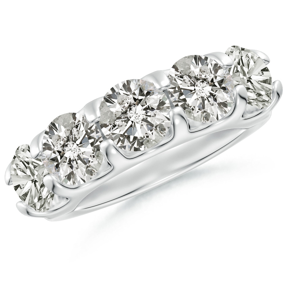 6.4mm KI3 Shared Prong Set Half Eternity Diamond Wedding Band in P950 Platinum 