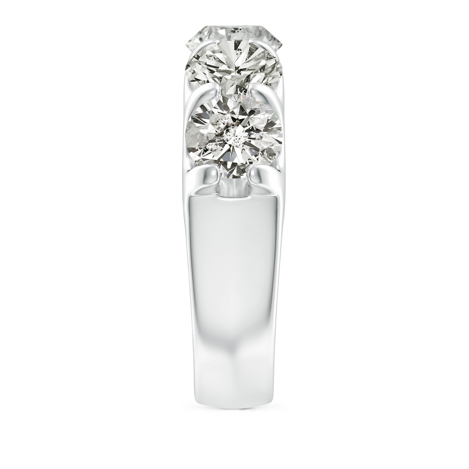 6.4mm KI3 Shared Prong Set Half Eternity Diamond Wedding Band in P950 Platinum side 299