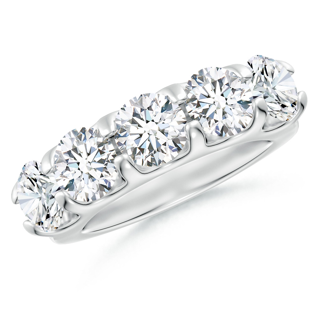 6mm GVS2 Shared Prong Set Half Eternity Diamond Wedding Band in P950 Platinum