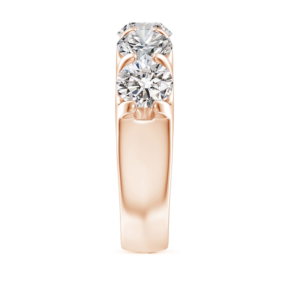 6mm IJI1I2 Shared Prong Set Half Eternity Diamond Wedding Band in Rose Gold side 299