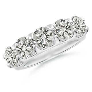 6mm KI3 Shared Prong Set Half Eternity Diamond Wedding Band in P950 Platinum