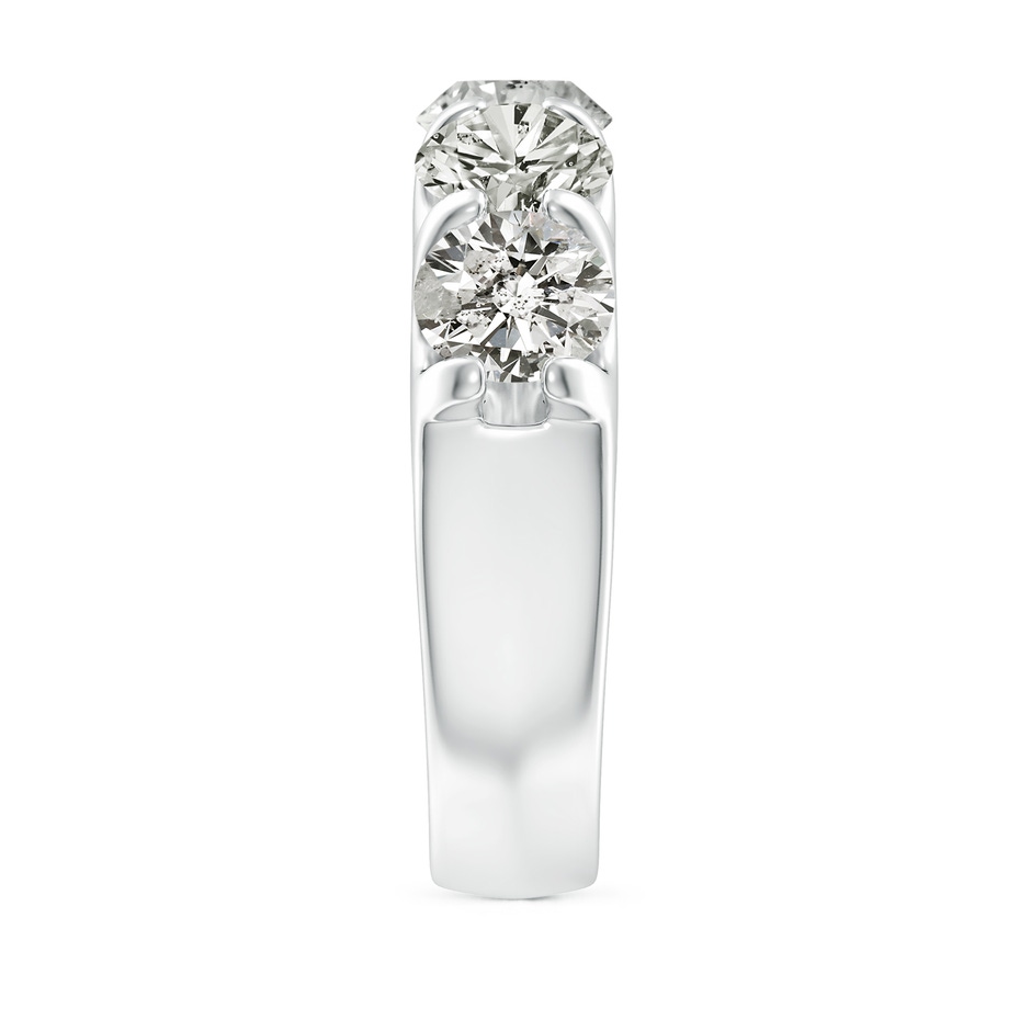 6mm KI3 Shared Prong Set Half Eternity Diamond Wedding Band in P950 Platinum side 299