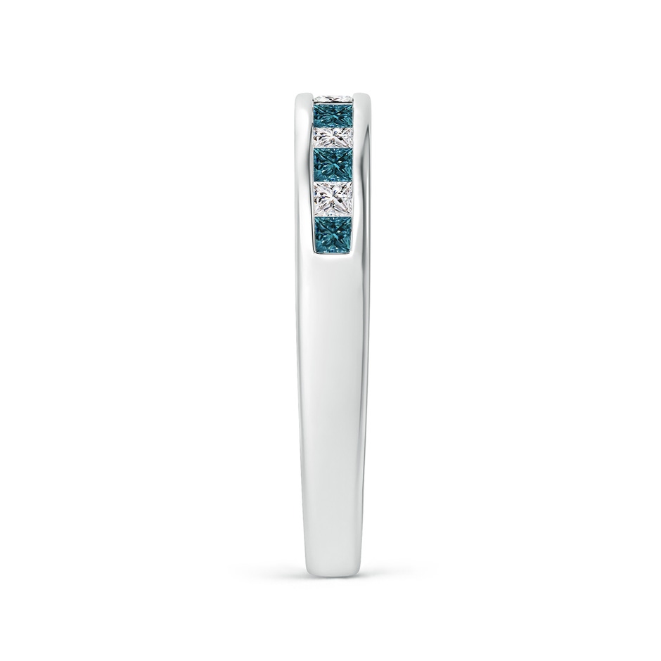 1.8mm AA Princess-Cut White & Blue Diamond Half Eternity Band in P950 Platinum side-2