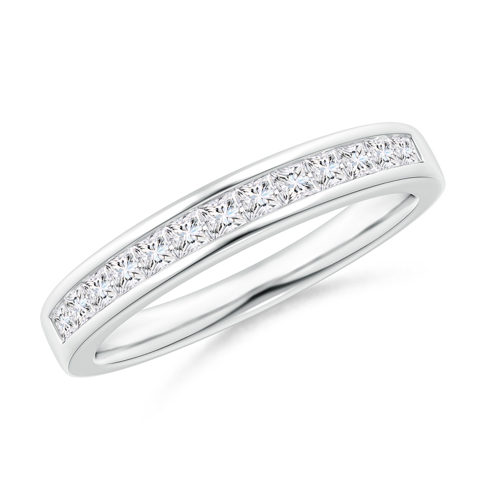 1.8mm GVS2 Channel Set Princess Diamond Half Eternity Wedding Band in White Gold 