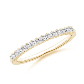 1.5mm HSI2 Princess Diamond Semi Eternity Classic Wedding Band in Yellow Gold