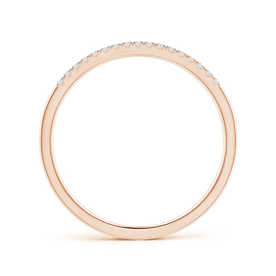 1.1mm GVS2 Fishtail Set Diamond Semi Eternity Wedding Band for Her in 9K Rose Gold side-1