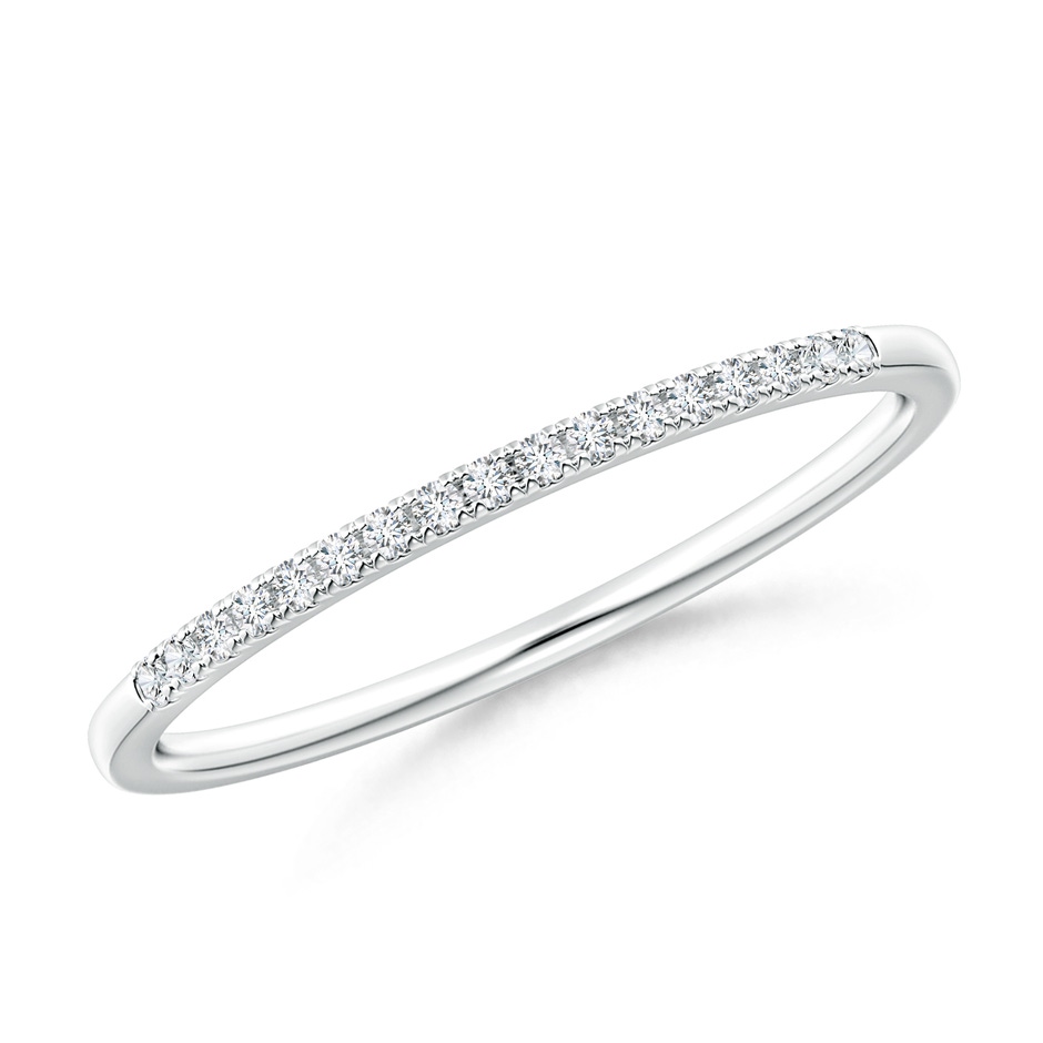 1.1mm GVS2 Fishtail Set Diamond Semi Eternity Wedding Band for Her in White Gold 