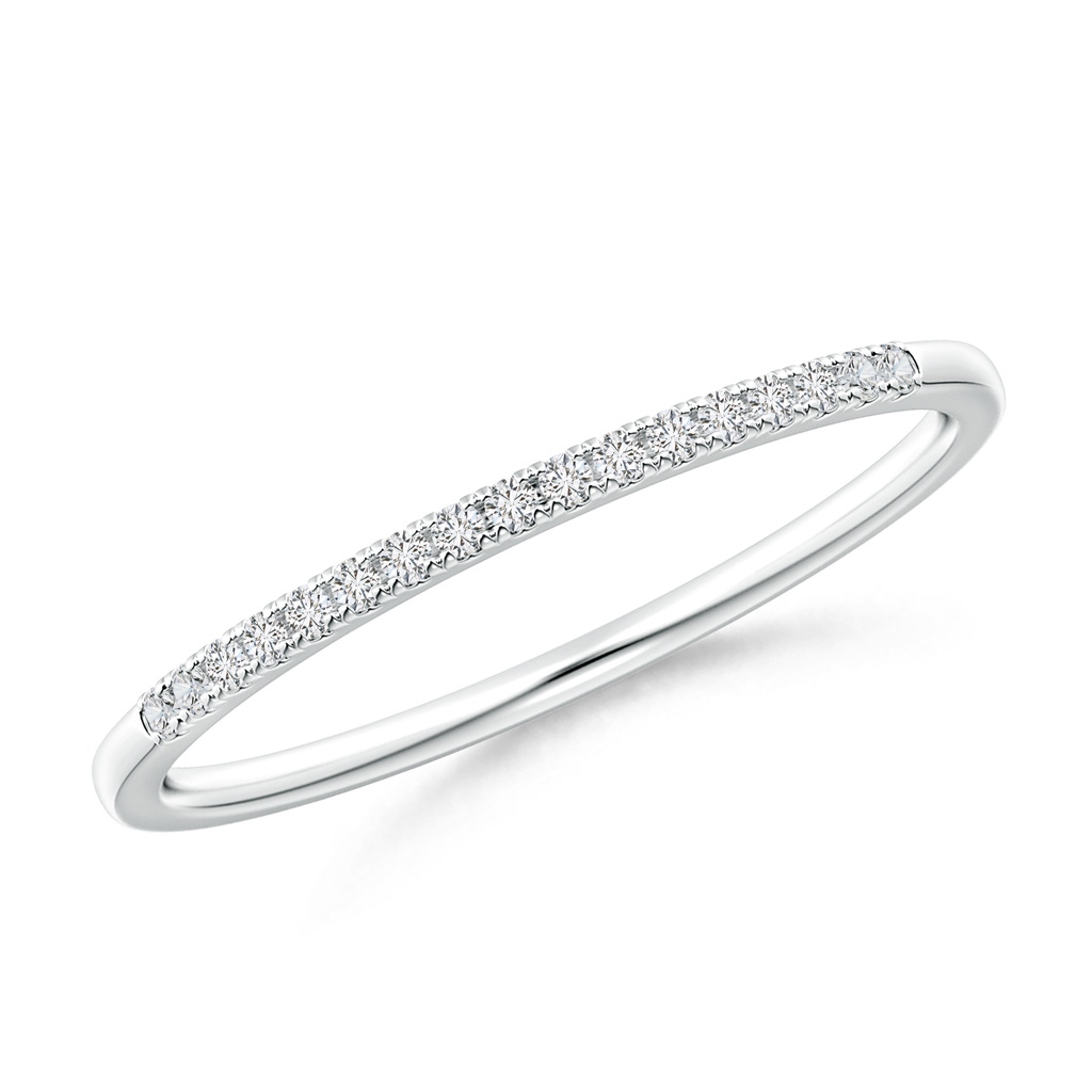 1.1mm HSI2 Fishtail Set Diamond Semi Eternity Wedding Band for Her in White Gold 