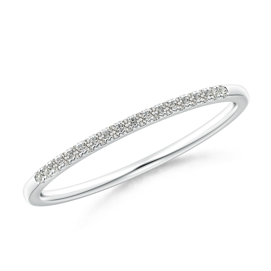 1.1mm KI3 Fishtail Set Diamond Semi Eternity Wedding Band for Her in 9K White Gold 