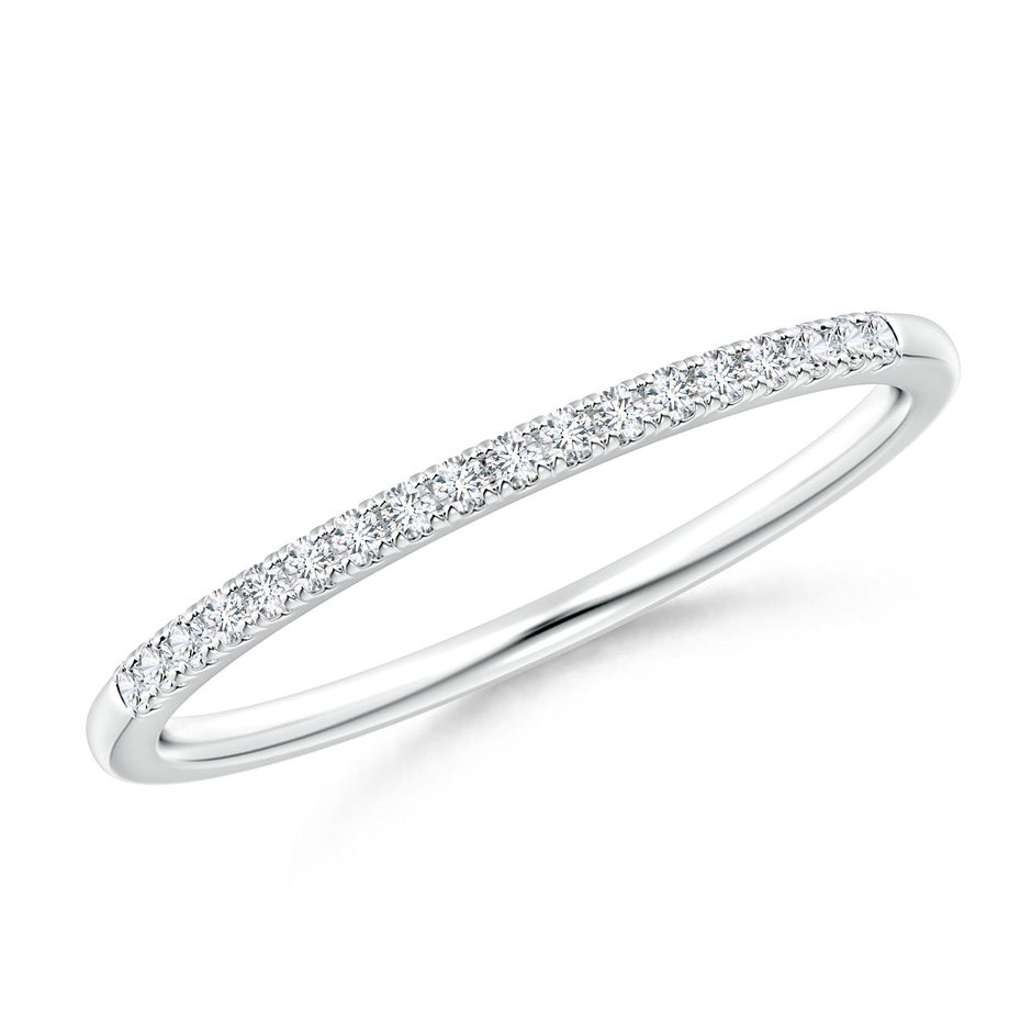 1.2mm GVS2 Fishtail Set Diamond Semi Eternity Wedding Band for Her in White Gold 