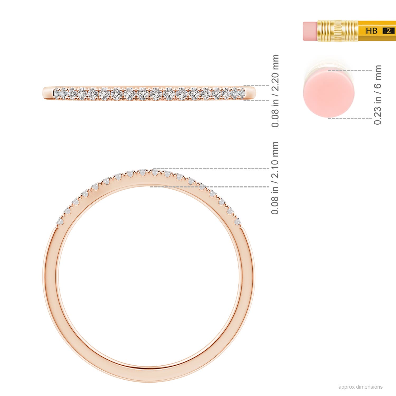 I-J, I1-I2 / 0.15 CT / 14 KT Rose Gold