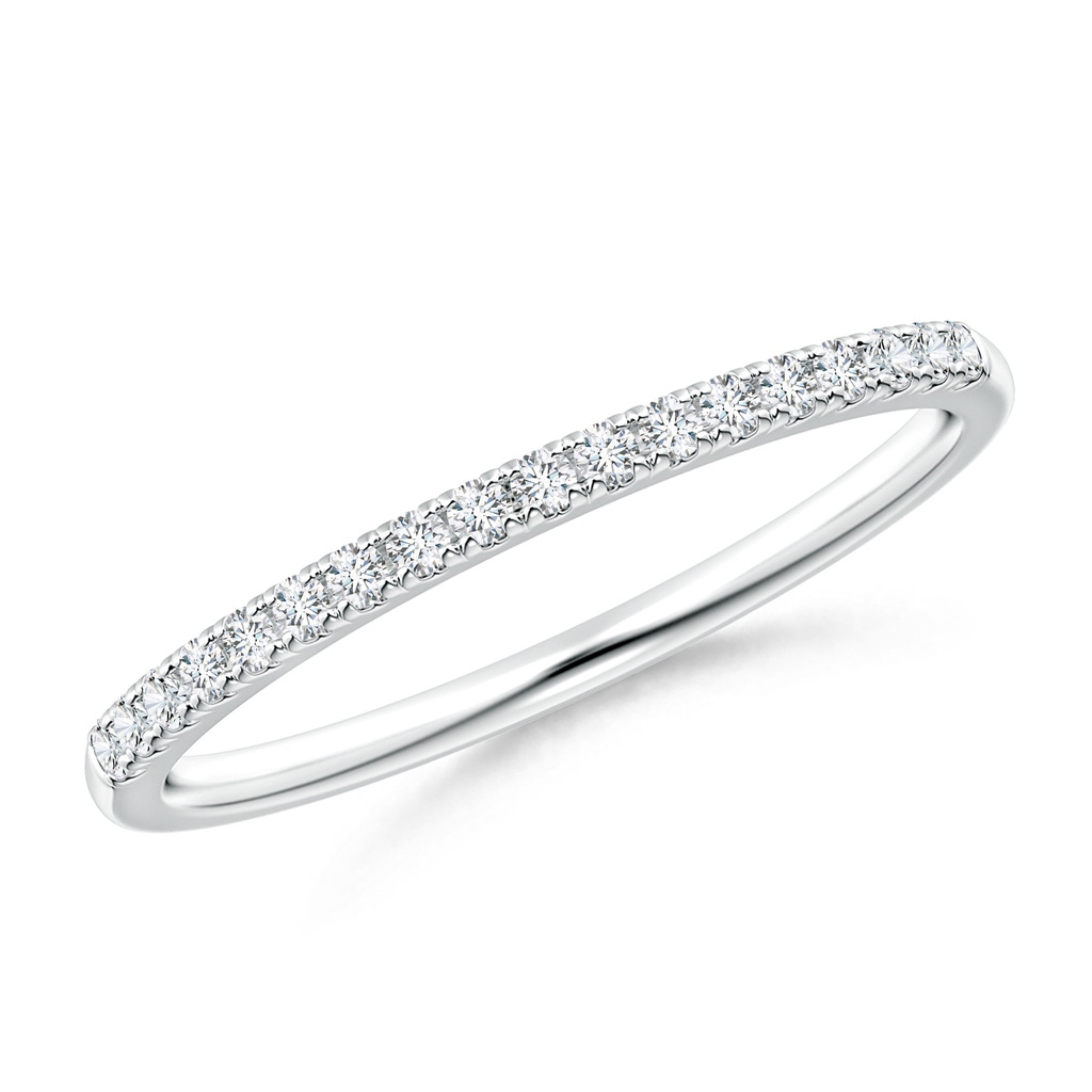 1.3mm GVS2 Fishtail Set Diamond Semi Eternity Wedding Band for Her in White Gold