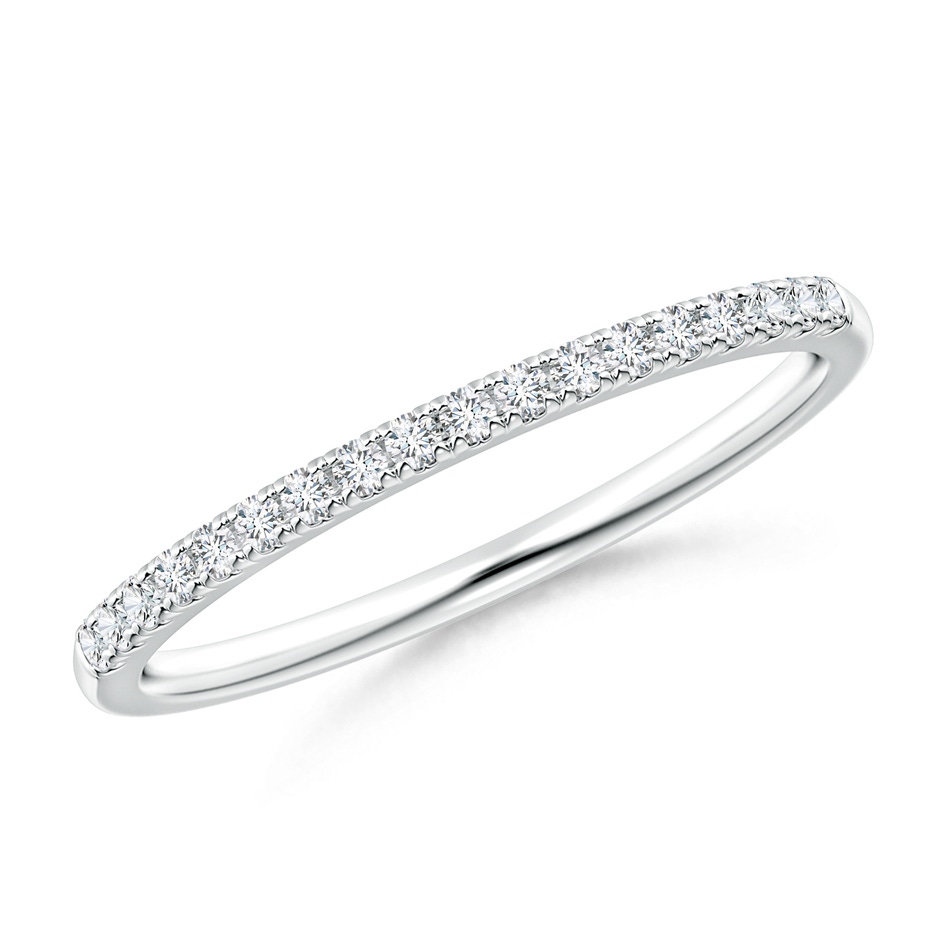 1.3mm GVS2 Fishtail Set Diamond Semi Eternity Wedding Band for Her in White Gold 