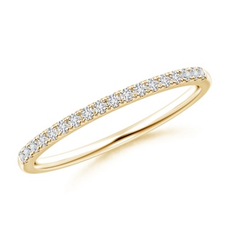 1.3mm HSI2 Fishtail Set Diamond Semi Eternity Wedding Band for Her in Yellow Gold