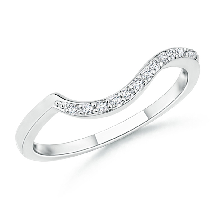 1.2mm GVS2 Prong Set Diamond Swirl Wedding Band for Women in P950 Platinum