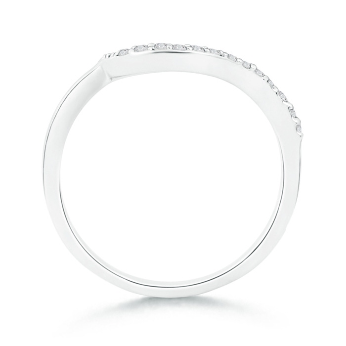 1.2mm HSI2 Prong Set Diamond Swirl Wedding Band for Women in White Gold Side-1