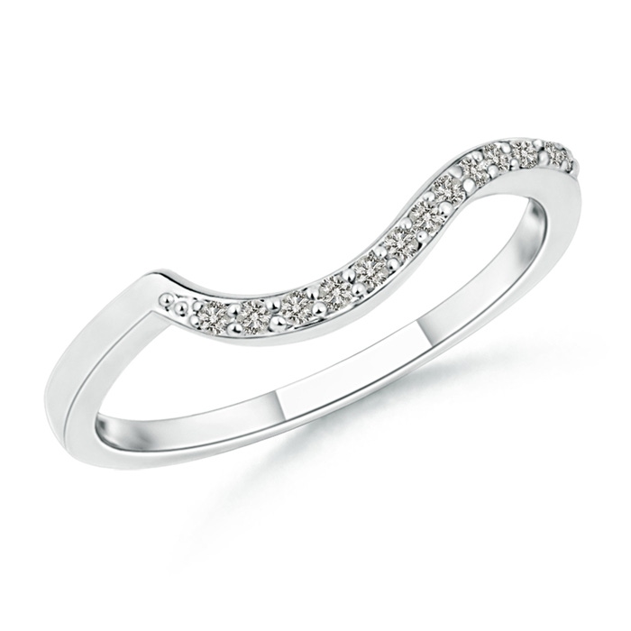 1.2mm KI3 Prong Set Diamond Swirl Wedding Band for Women in 10K White Gold 