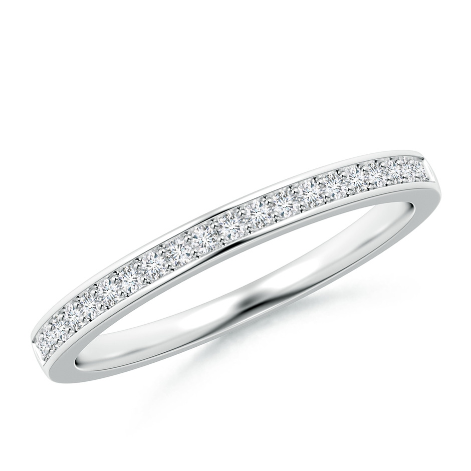 1.2mm GVS2 Pavé Set Half Eternity Women's Diamond Wedding Band in 10K White Gold 