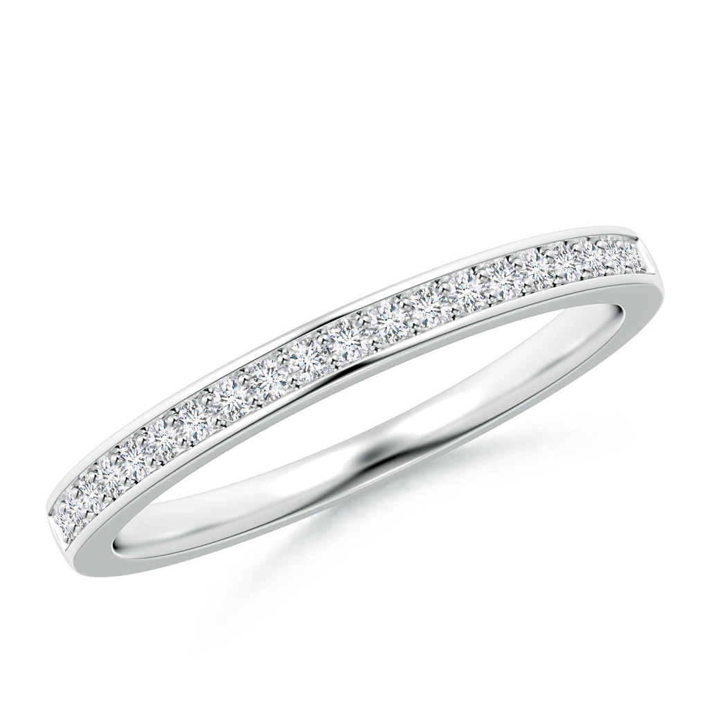 1.2mm GVS2 Pavé Set Half Eternity Women's Diamond Wedding Band in White Gold