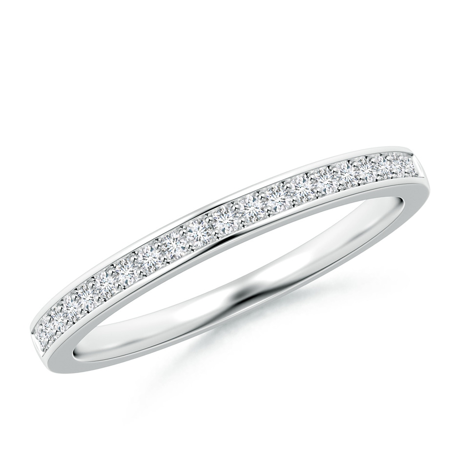 1.2mm GVS2 Pavé Set Half Eternity Women's Diamond Wedding Band in White Gold 