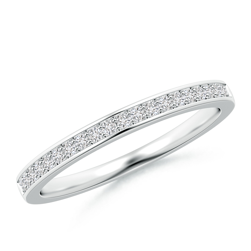 1.2mm HSI2 Pavé Set Half Eternity Women's Diamond Wedding Band in White Gold