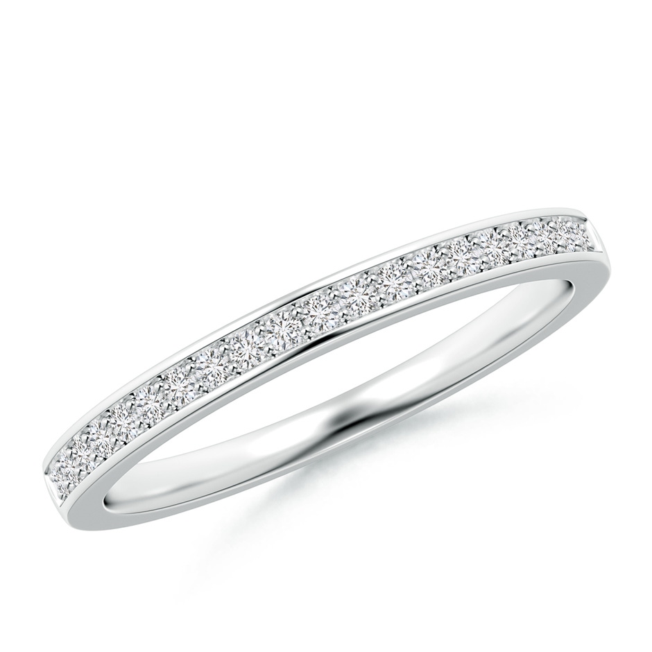 1.2mm HSI2 Pavé Set Half Eternity Women's Diamond Wedding Band in White Gold 