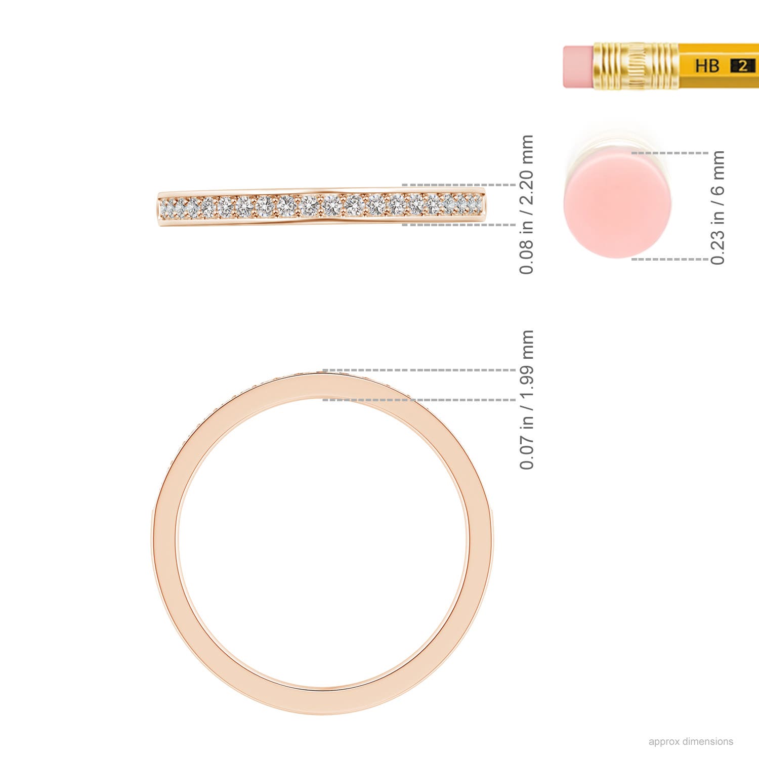 I-J, I1-I2 / 0.16 CT / 14 KT Rose Gold