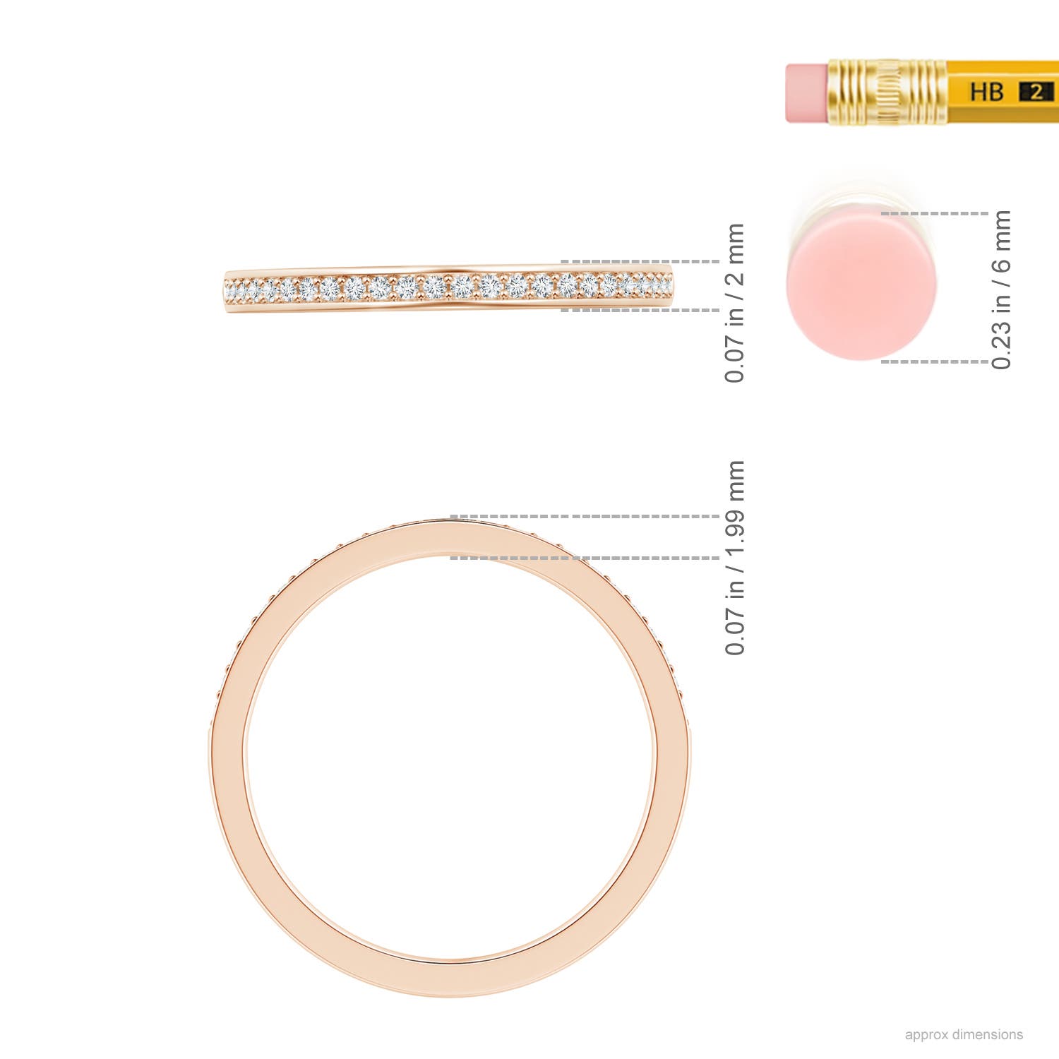 F-G, VS / 0.12 CT / 14 KT Rose Gold