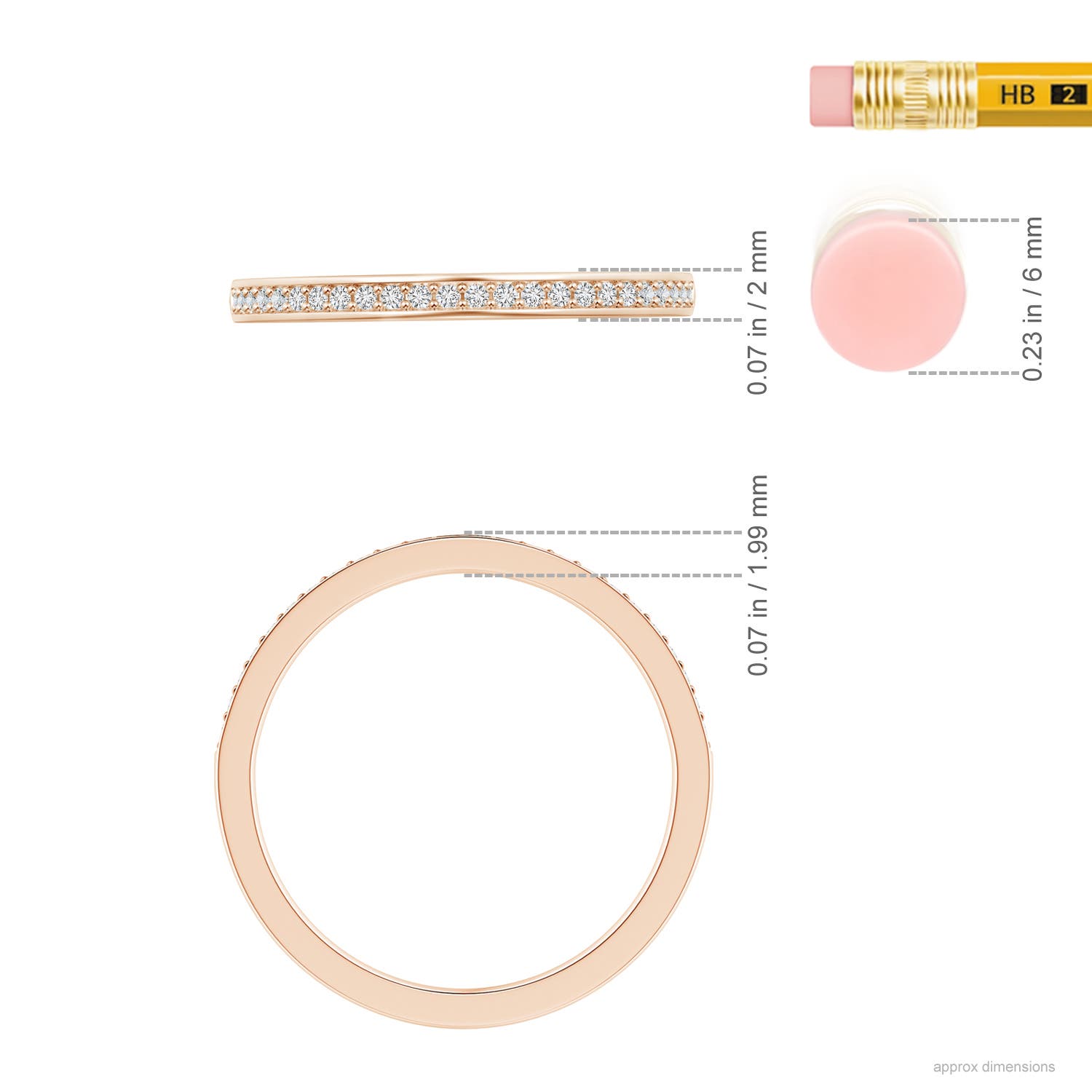 H, SI2 / 0.12 CT / 14 KT Rose Gold