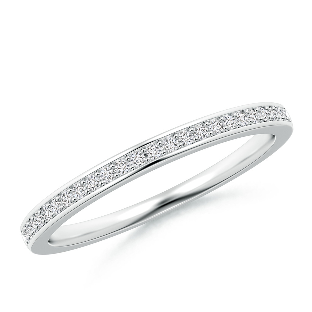 1mm HSI2 Pavé Set Half Eternity Women's Diamond Wedding Band in White Gold