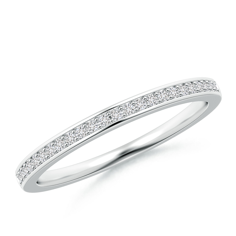 1mm HSI2 Pavé Set Half Eternity Women's Diamond Wedding Band in White Gold 