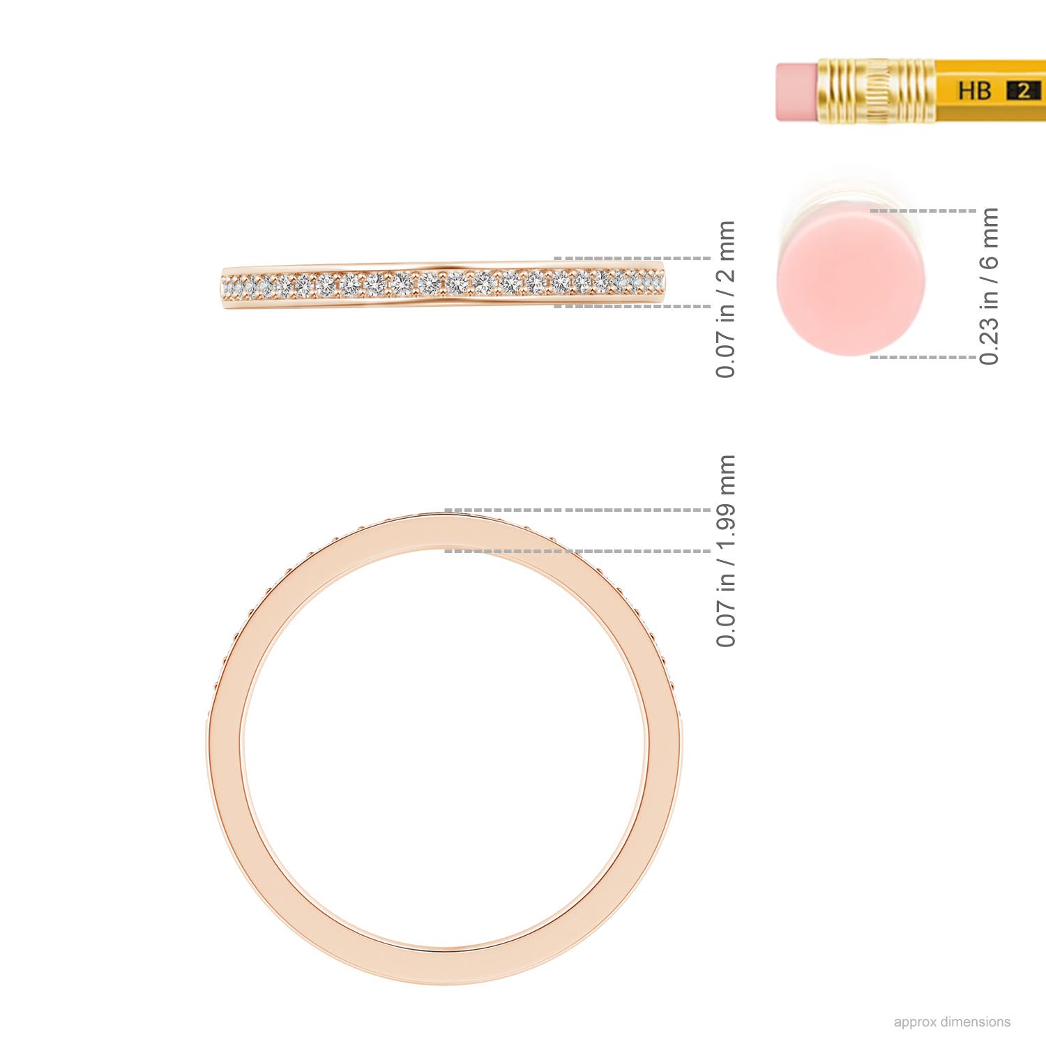 I-J, I1-I2 / 0.12 CT / 14 KT Rose Gold