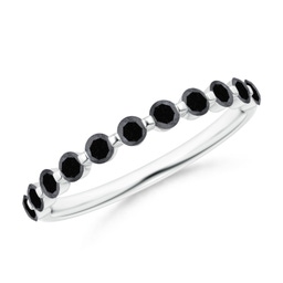 Non Eternity Platinum Enhanced Black Diamond Rings