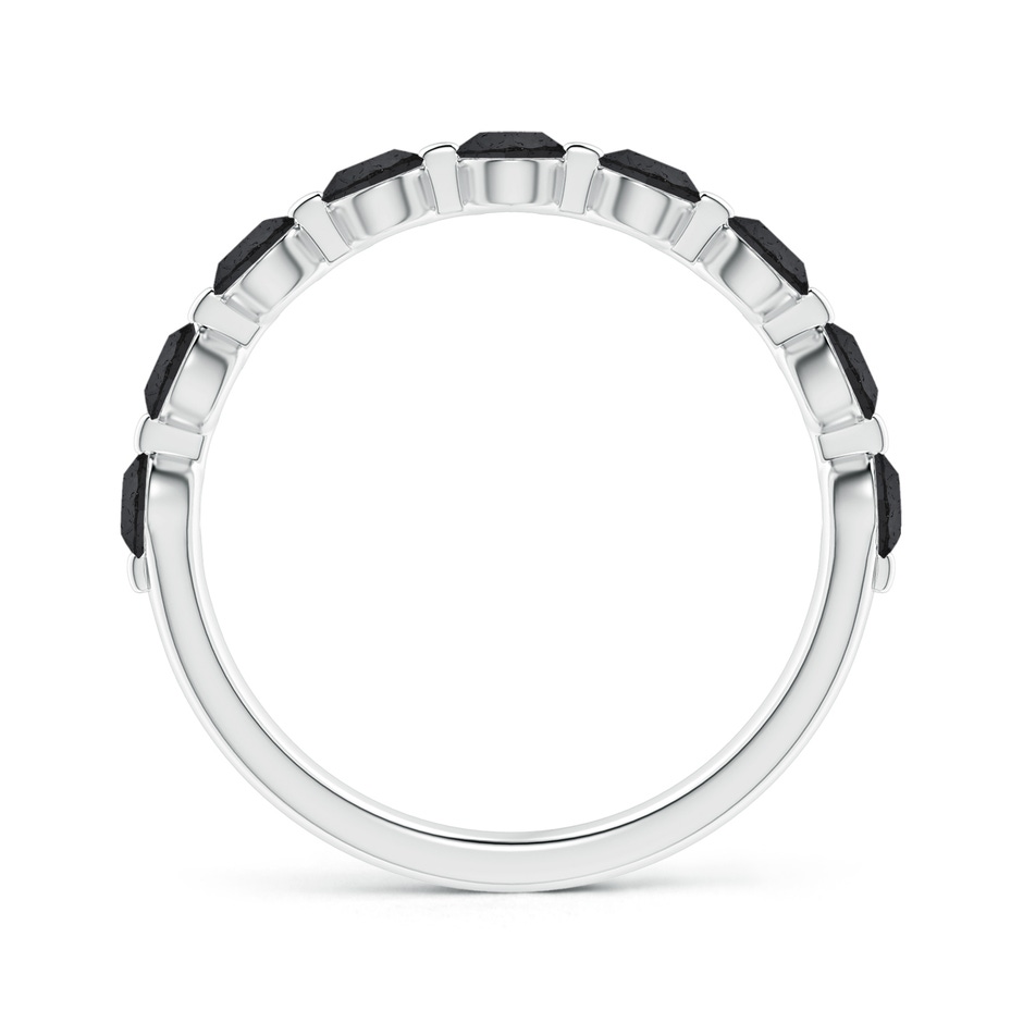 3mm A Floating Black Diamond Semi Eternity Wedding Band for Her in White Gold side-1