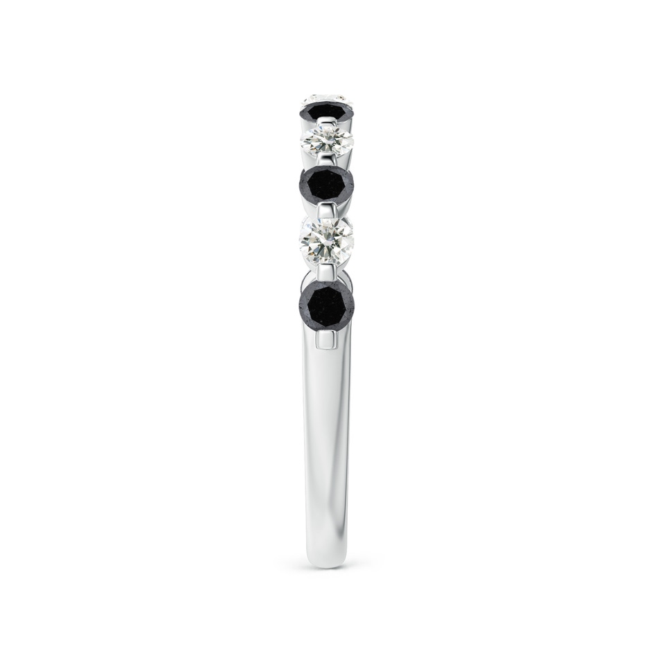 2.2mm A Floating Black and White Diamond Semi Eternity Wedding Band in P950 Platinum side-2