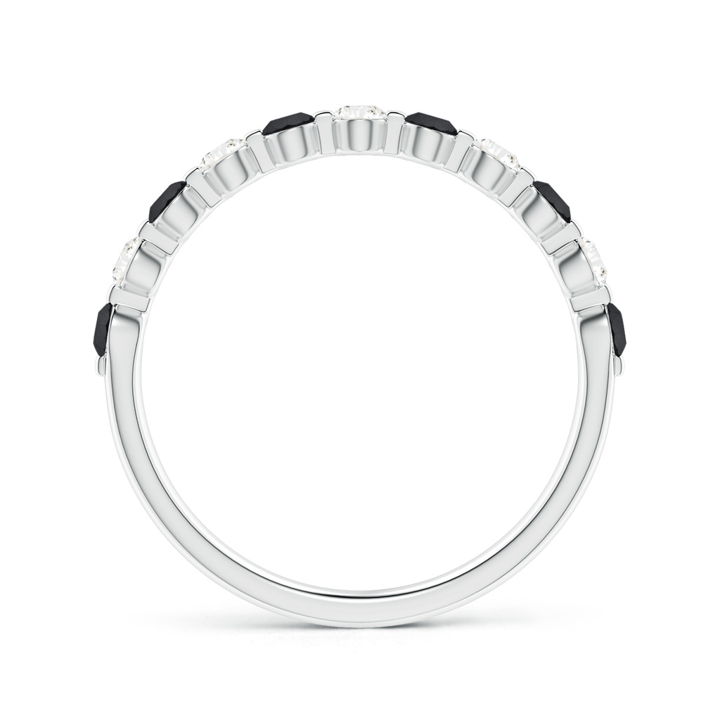 2.2mm AA Floating Black and White Diamond Semi Eternity Wedding Band in P950 Platinum - side_1