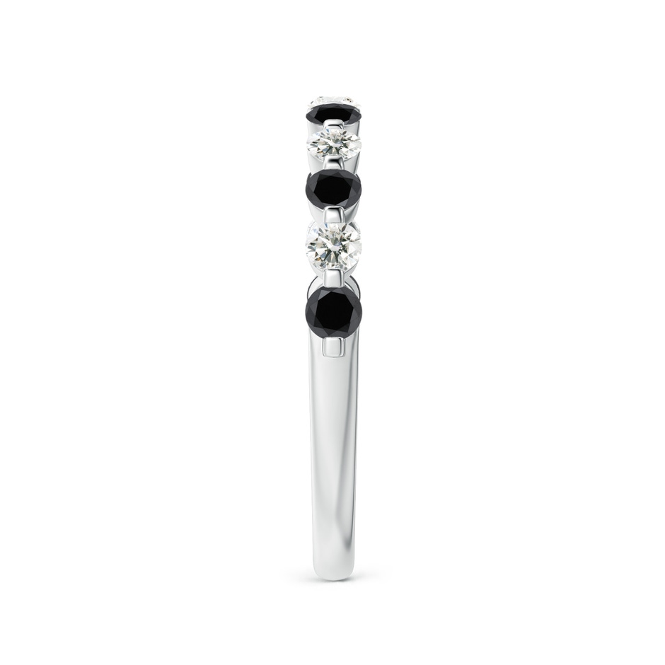 2.2mm AA Floating Black and White Diamond Semi Eternity Wedding Band in White Gold side-2