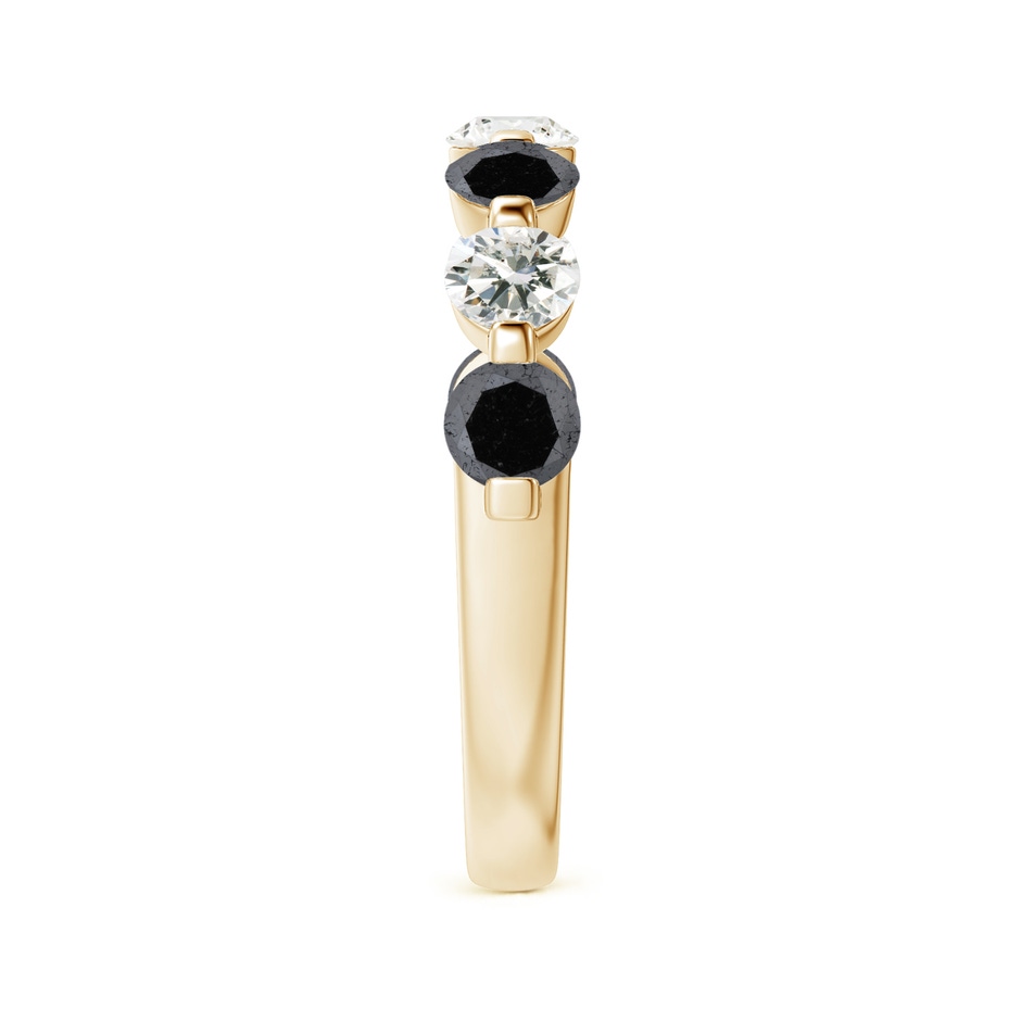 3.6mm A Floating Black and White Diamond Semi Eternity Wedding Band in Yellow Gold side-2