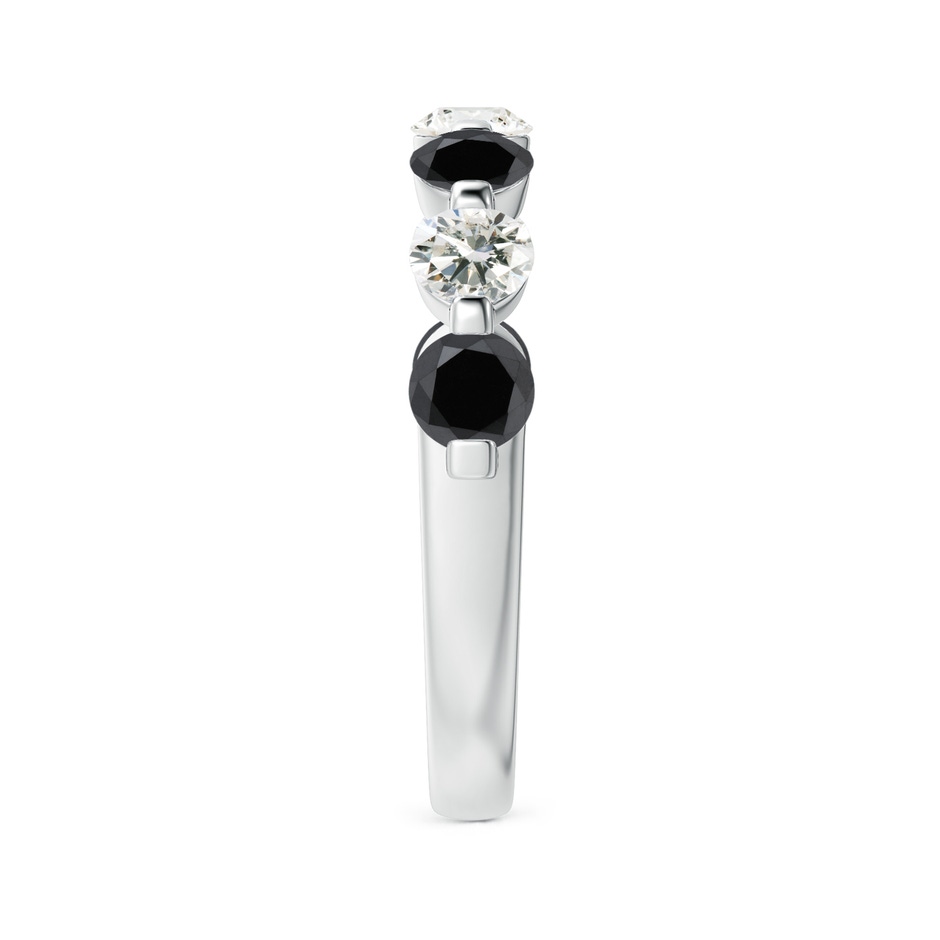 3.6mm AA Floating Black and White Diamond Semi Eternity Wedding Band in P950 Platinum side-2