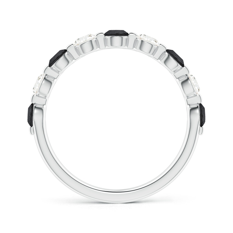 3mm A Floating Black and White Diamond Semi Eternity Wedding Band in P950 Platinum side-1