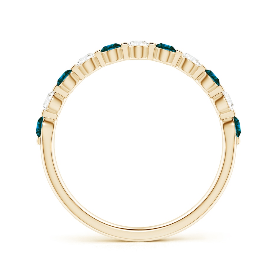 2.2mm AA Floating Blue and White Diamond Semi Eternity Wedding Band in Yellow Gold side 1