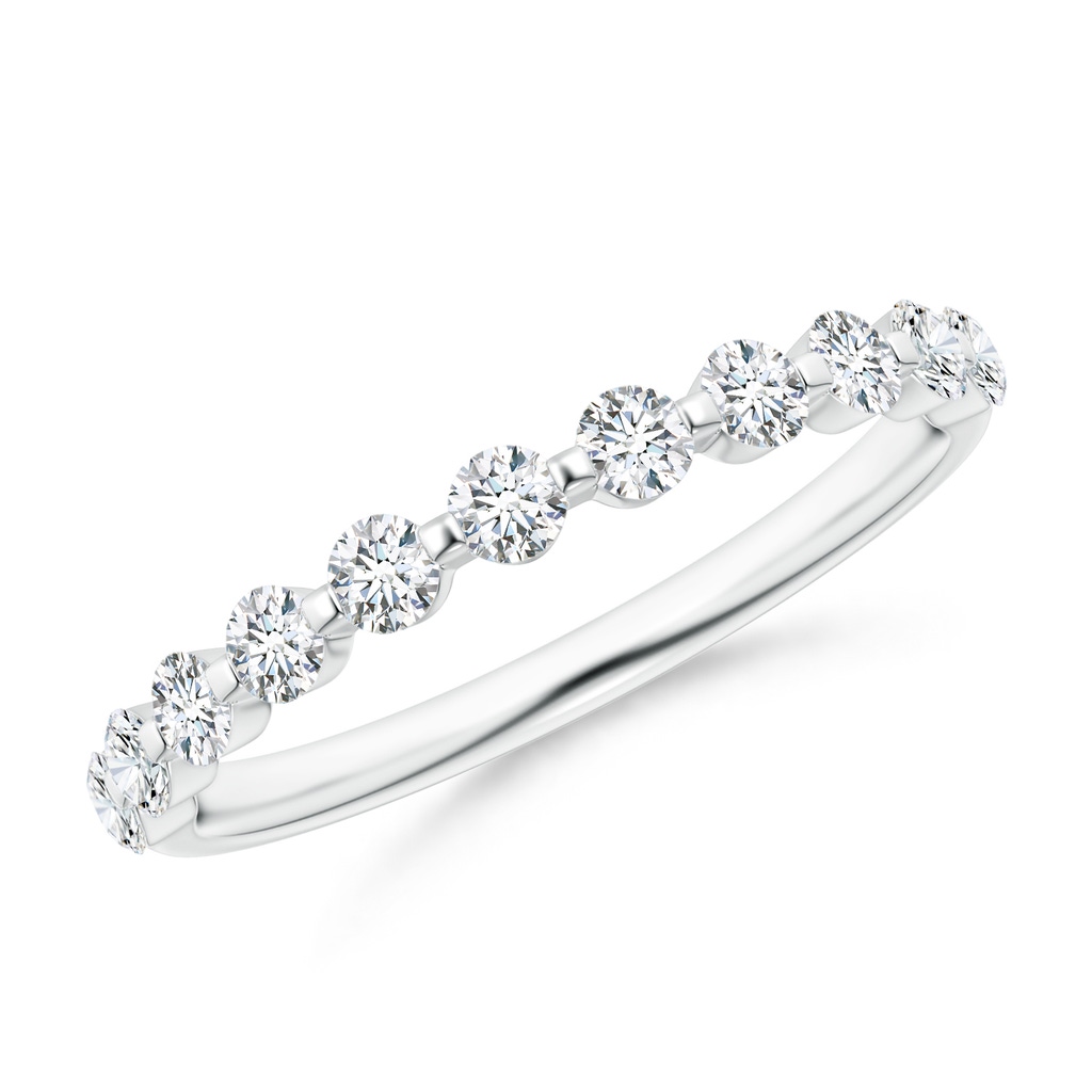 2.2mm GVS2 Floating Round Diamond Semi Eternity Wedding Band for Her in P950 Platinum