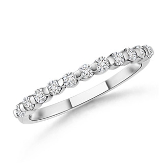 2.2mm HSI2 Floating Round Diamond Semi Eternity Wedding Band for Her in 9K White Gold