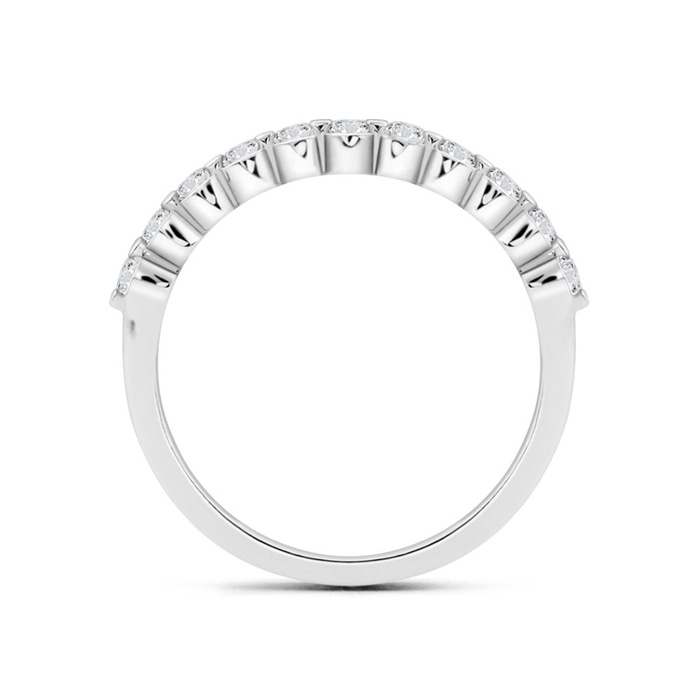 2.2mm HSI2 Floating Round Diamond Semi Eternity Wedding Band for Her in 9K White Gold product image