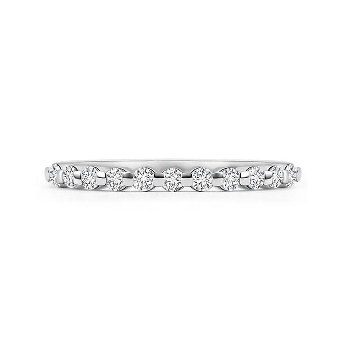 2.2mm HSI2 Floating Round Diamond Semi Eternity Wedding Band for Her in 9K White Gold product image