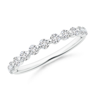 2.2mm HSI2 Floating Round Diamond Semi Eternity Wedding Band for Her in White Gold